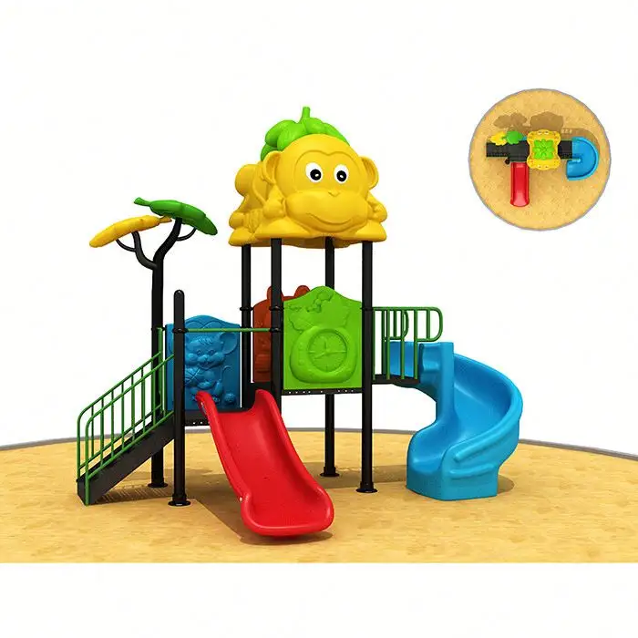 Hot selling Small outdoor slide Wooden playhouse set Wooden playground with swing