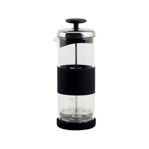 Mousseur à lait manuel en verre avec piston en acier inoxydable – Pompe à main en verre borosilicate de 350 ml pour café, latte - Product Image 1