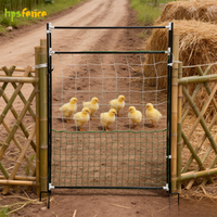 HPSFENCE Duurzaam Kippengaas Hek Elektrisch Tuinhek RVS & Kunststof met Palen 125x90cm 90cm Hoogte