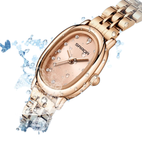 Montre décontractée pour femme Sanda 1119, luxe, dessin animé, mode, quartz, acier inoxydable, or rose