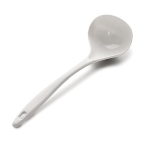 Mestolo dritto classico in melamina da 12 pollici per servire zuppe e salse - Product Image 1