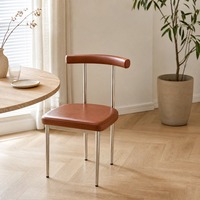 Chaise de salle à manger en cuir PU ou tissu avec cadre en acier inoxydable, certifiée BSCI SGS, vente en gros, pour la maison et les restaurants