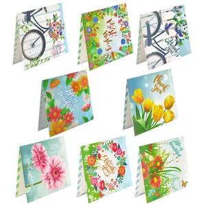 LS 8 pcs diamond painting craft daily Greeting Cards butterfly flower DIY 5D Diamond Painting Greeting Cards teacher's day
