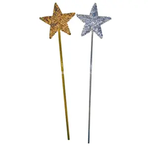 2021 Halloween Party High Quality Gold Silver Blingbling Star Fairy wand