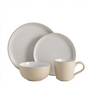 Juego de Vajilla de Porcelana de 4 Piezas con Técnica de Esmalte de Color, Ecológico y Duradero, Diseño Moderno - Product Image 1