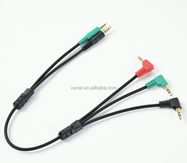 3*TRS 90 Degrees to 2*TRRS Male 180 Degrees Spiral Cable