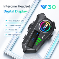 Casque de moto 6.0 avec interphone 1 à 1, écran numérique LED, IP56, conception détachable, réponse vocale IA, 1000 mAh