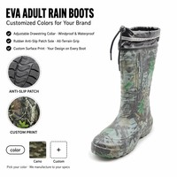Bottes de chasse camouflage réfléchissantes à cordon de serrage, hauteur genou, en EVA, antidérapantes, imperméables, pour l'extérieur