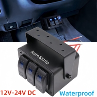 Boîtier de commande en aluminium pour interrupteur à bascule marin 3 gangs, 5 broches SPST 12V-24V DC, marche/arrêt, pour Jeep, VR, camion