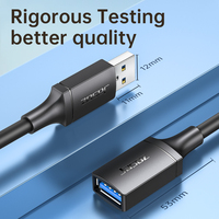 Cable de Extensión USB 3.0 Jasoz con Blindaje Trenzado, Cubierta de PVC, Conectores AM a AF para Uso en Computadoras - Modelo D114