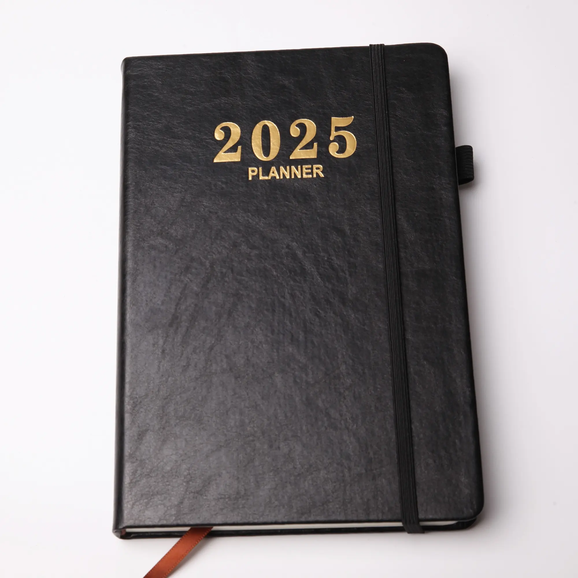Perencana jurnal PU Notebook sampul keras dengan tempat pena buku catatan bisnis OEM