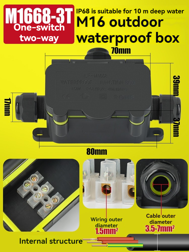 Mini hinge [1 in 2 out] external 3.5-7mm