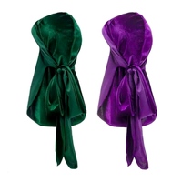Bonnet ondulé de créateur, Durags en velours, logo personnalisé, bonnets en soie et Durags en satin