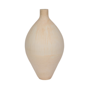 Vaso decorativo in vetro con rigature verticali per soggiorno, camera da letto, ufficio, decorazione da tavolo - Product Image 1