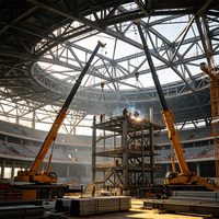 Edificio Prefabricado de Acero con Estructura Transparente para Gimnasio, Cancha de Baloncesto Interior, para Centro de Entrenamiento y Proyecto Escolar