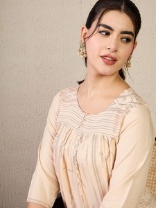 Top de algodón con cuello mandarín estampado Camisa de algodón Estilo Top regular - Product Image 3