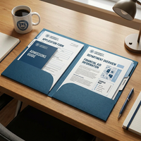 Carpeta de Negocios A4 Personalizada para la Educación Escolar, Instituciones de Capacitación, Artículos de Papelería con Marca, Funda para Presentaciones con Bolsillos