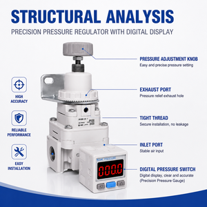 Regolatore di Pressione di Precisione SMC Serie IR, Regolatore Pneumatico con Display Digitale e Regolatore di Vuoto Serie IRV - Product Image 1