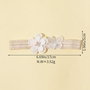 Nuovo Arrivo: Fascia Elastica per <span class=keywords><strong>Capelli</strong></span> con Fiori e Farfalle, Morbidi Accessori per <span class=keywords><strong>Capelli</strong></span> da Bambina - Product Image 3