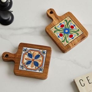 Wooden <b>Trivets</b> for Hot Dishes Heat Resistant Pot Holders & Coasters Rustic Farmhouse <b>Kitchen</b> Decor - Product Image 4