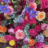 Artificielle 5D Couleurs Vives Soie Pivoine Rose Soie Fleur Mur Toile de Fond Panneau Mariage Décoration Fleur Mur