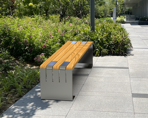 KAVASS Moderne Straßen möbel im Freien 1,5 m Merbau Hartholz Langlebig Umwelt freundlich Wasserdicht Holzbank Edelstahl rahmen - Product Image 1