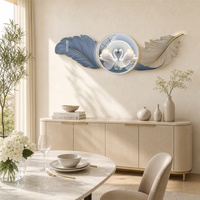 Décoration murale en MDF gravé 3D moderne de luxe, plume de cygne, boule de cristal en relief, décoration murale pour chambre à coucher, salon, hôtel