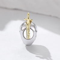 Breloque en forme de cadenas avec clé plaquée or et pierres de zircon, pendentif romantique pour bijoux unisexes, cadeau
