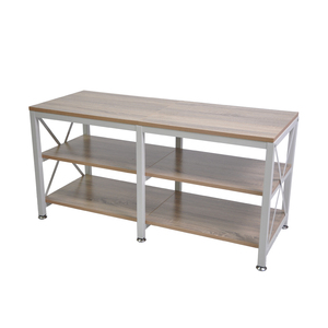 Meuble de rangement pour <span class=keywords><strong>chaussures</strong></span> en chêne et fer, style industriel moderne, 3 niveaux, avec siège, pour salon - Product Image 1