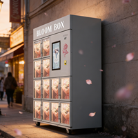 Distributeur automatique de fleurs AIT, modèle L à 12 compartiments, libre-service sans personnel, écran tactile 22 pouces, options de paiement multiples, gestion basée sur le cloud