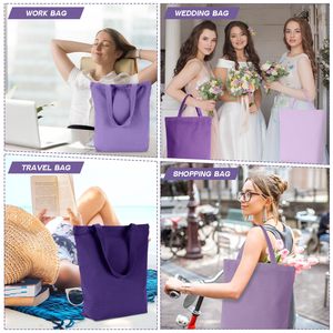 Bolsa de Mano Promocional con Logotipo Personalizado al por Mayor, 32 Colores, 34x39cm, Bolsa de Hombro de Lona de Algodón Reutilizable para Compras - Product Image 3