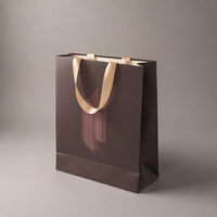 Sac de shopping en papier d'art imprimé avec logo personnalisé, emballage cadeau de luxe avec poignée en ruban doux