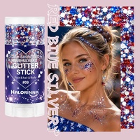 HALORINNA Bâton de paillettes pour le corps 16g, paillettes fines imperméables, bonne adhérence, moins de paillettes qui s'enfoncent, tenue longue durée, maquillage 12 couleurs