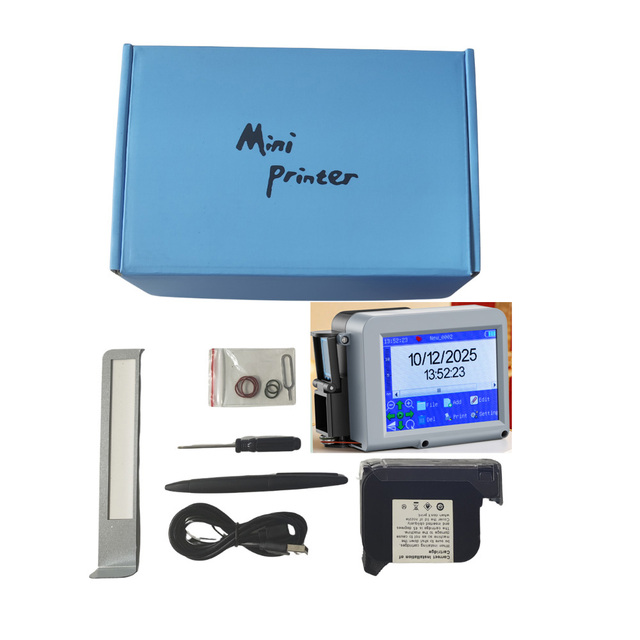 Yaomatec 2026 New 12.7mm Mini Portable Printer WiFi Connect Detachable Handle for Batch Coding CE Certified