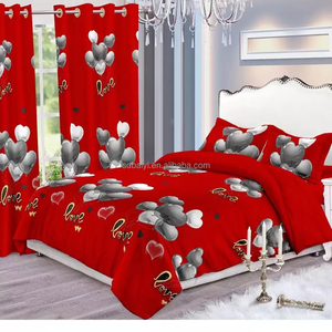 Factory Direct 100% Polyester <strong>Sheets</strong> and Curtain Bedding Set Stylish <strong>Bed</strong> <strong>Sheet</strong> Set with <strong>Valances</strong> - Product Image 2