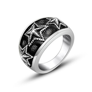 Anillo de plata tibetana con forma de estrella para hombre, joyería para discoteca, diseño de estrella de cinco puntas SA974 - Product Image 5