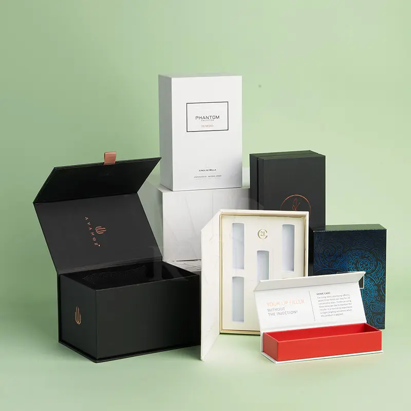 Elegance custom boxes with logo packaging magnetic clamshell box with hinged lid paper verpackung box