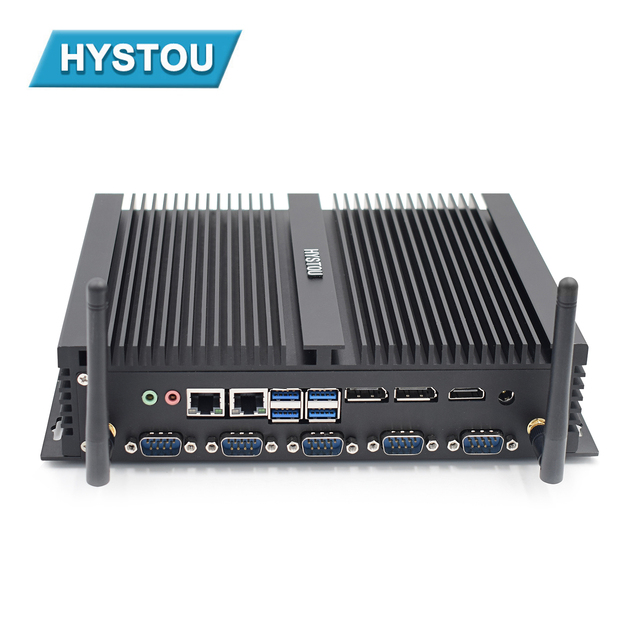 Wall-Mounted Fanless Industrial Computer with Core I5 8250U Mini Desktop System Unit In-Stock Industrial Chassis