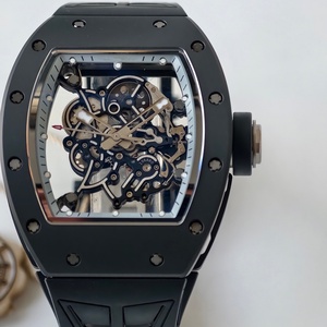 Reloj mecánico personalizado de alta gama UMI RM055 EMUL2 con movimiento Vaucher, cerámica negra, esqueleto blanco. - Product Image 1