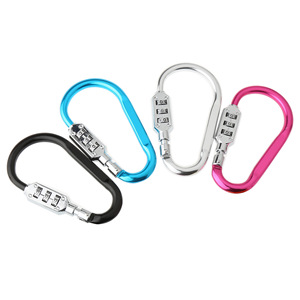 CJSJ Candado de Combinación para Equipaje, Mosquetón de Aleación de Aluminio en Forma de D, Candado Reajustable de 3 Dígitos, Colores Surtidos, Gancho de Seguridad para Viajes - Product Image 1