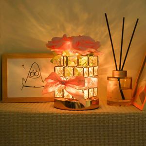 Lampe de table décorative carrée moderne en cristal rose créatif, ambiance romantique, cadeau de la Saint-Valentin, cadeau de mariage - Product Image 2
