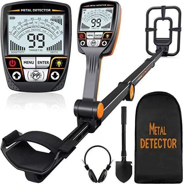 TX640 Professional Gold Metal Detector with Waterproof 15x7cm Square Coil 8-inch Sensitivity for Adults