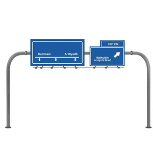 Poteau de signalisation en acier Poteau de sécurité pour parking Panneau d'affichage numérique Poteau de lampadaire Autoroute DMS Traffic LED Display Gantry - Product Image 2
