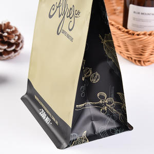 Bolsas de Embalaje de Café Doypack con Fondo Plano y Cierre de Cremallera, Impresas Personalizadas, de 1 kg y 250 g, de Papel de Aluminio, <span class=keywords><strong>sin</strong></span> Válvula, 8 oz - Product Image 3