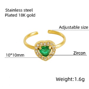 18K Gold CZ Open Gemstone <b>Ring</b> Gold Pear Shaped <b>Statement</b> <b>Ring</b> Drop Fashion Jewelry <b>Rings</b> - Product Image 5