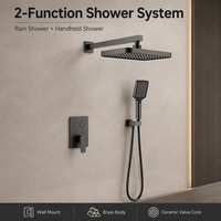 Système de douche thermostatique à 2 fonctions, design en laiton et céramique encastré mural, pour hôtel, villa et usage domestique, moderne