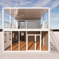 Appartement capsule à 2 étages, bureau, grand espace, maison modulaire préfabriquée en conteneur détachable avec toit en pente