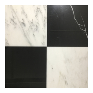 Sang trọng màu đen và trắng đá cẩm thạch bàn cờ mẫu thiết kế 12 "x 12" cho tường và sàn gạch - Product Image 1