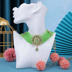 Nouveau Design <span class=keywords><strong>Collier</strong></span> de Perles Colorées Style <span class=keywords><strong>Marocain</strong></span> Tissé à la Main pour Femme, Idéal Robe de Mariée - Product Image 2