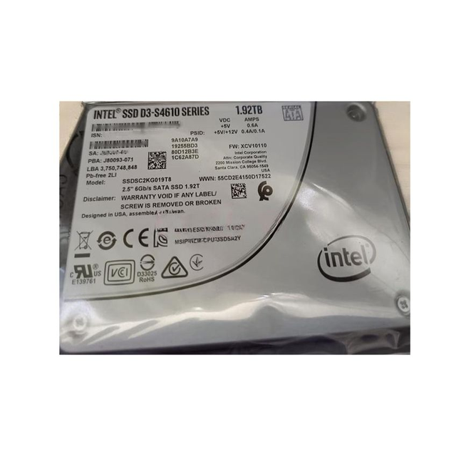 Intel D3-S4610 1.92TB 2.5" SATA 6Gb/s Enterprise SSD SSDSC2KG019T8 for Server
